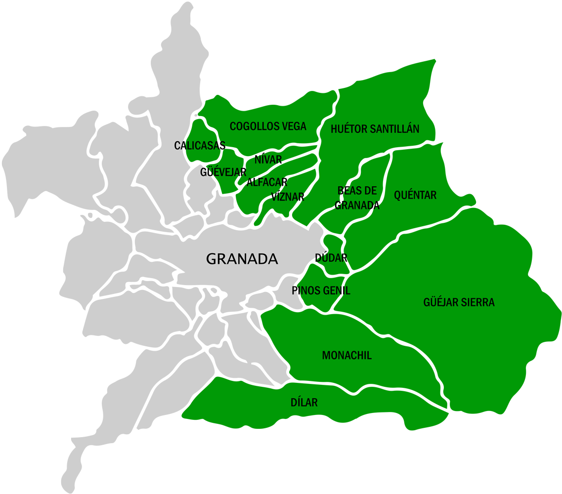 Mapa del territorio de Alfanevada.