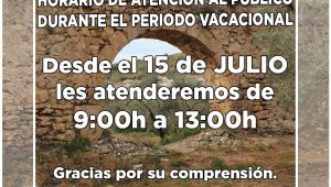 Horario de atención al público en periodo vacacional