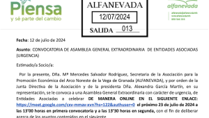 CONVOCATORIA DE ASAMBLEA GENERAL EXTRAORDINARIA DE ENTIDADES ASOCIADAS (URGENCIA)